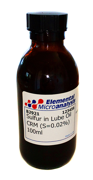Sulfur in Lube Oil (S=0.0207%) 100ml  See Cert 9311299